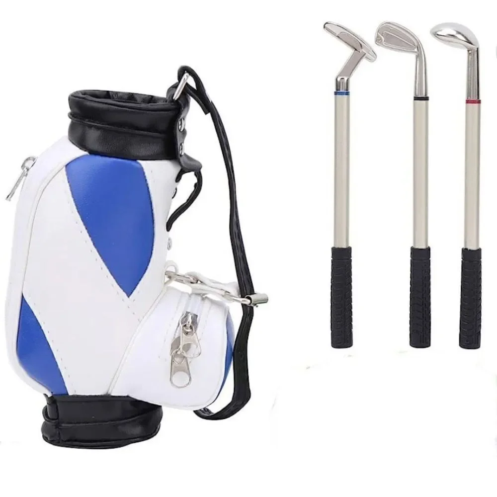 NWT ME Blue White pu Leather Golf Bag pens shape of gold clubs Blue,Black,Red in